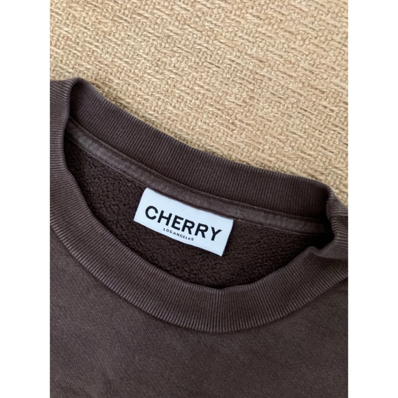 LIKE NEW CHERRY Los Angeles cowboy western chocolate brown sweater size large - Picture 5 of 8